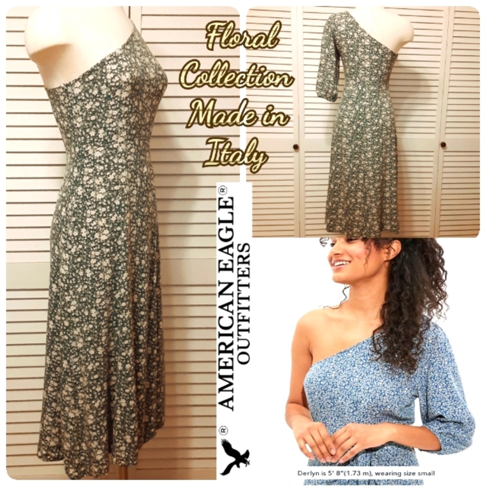 AE Made in Italy "Floral Collection" Off the Shoulder 16" High Slit Dress